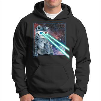 Laser Eyes Space Cat Kitty 3D Glasses Hoodie - Monsterry CA