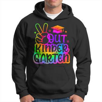 Last Day Of School Peace Out Kindergarten Tie Dye Hoodie - Monsterry UK