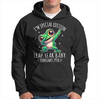 Leap Year Baby Dabbing Frog Leap Day Birthday Boys Girls Hoodie - Monsterry