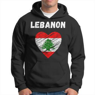 Lebanon Flag Holiday Lebanon Heart Lebanese Flag Hoodie - Thegiftio UK