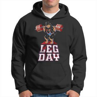 Leg Day Rottweiler Weight Lifting Squat Gym Hoodie | Mazezy