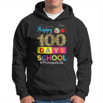 Leopard 100Th Day Of School Principal Life 100 Days Smarter Hoodie - Monsterry DE