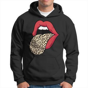 Leopard Print Red Lips Sexy Cheetah Leopard Print Red Lips Hoodie - Monsterry UK