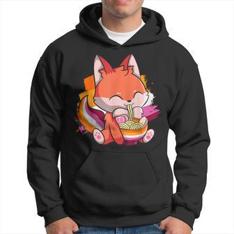 Lesbian Pride Gay Kawaii Fox Ramen Noodles Lesbian Flag Hoodie - Monsterry DE