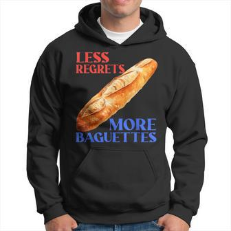 Less Regrets More Baguettes Baguette Love Hoodie - Seseable