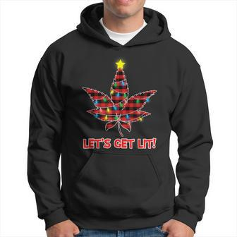 Let's Get Lit Christmas Marijuana Cannabis Weed Ugly Hoodie - Monsterry AU