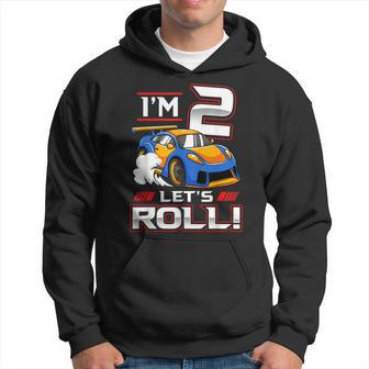 Let's Roll Race Car 2Nd Birthday 2 Year Old Boy Racing Hoodie - Monsterry