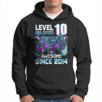 Level 10 Unlocked Awesome Since 2014 10Th Birthday Boy Hoodie - Thegiftio UK