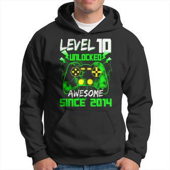 Level 10 Unlocked Awesome 2014 Video Game 10Th Birthday Boy Hoodie - Thegiftio UK