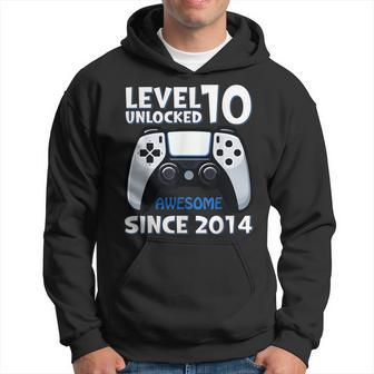 Level 10 Unlocked Awesome Since 2014 Video Gamer Birthday Hoodie - Thegiftio UK