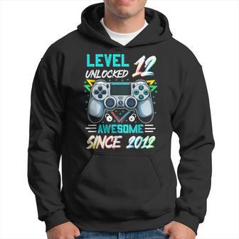 Level 12 Unlocked Awesome Since 2012 12Th Birthday Boy Gamer Hoodie - Thegiftio UK