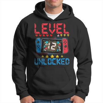 Level 12 Unlocked Video Gamer 12Th Birthday 12 Year Old Hoodie - Seseable