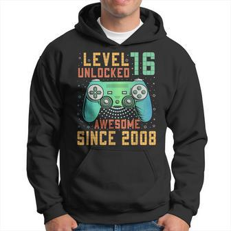 Level 16 Unlocked 16Th Birthday 16 Year Old Gamer Bday Hoodie - Seseable