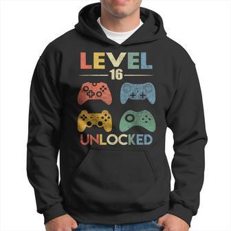 Level 16 Unlocked 16Th Video Gamer Birthday Boy Hoodie - Thegiftio UK