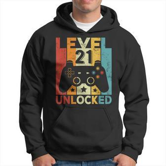 Level 21 Unlocked Gaming Controller 21St Birthday Women Hoodie - Thegiftio UK