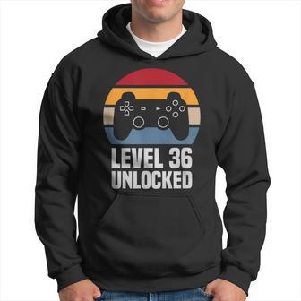 Level 36 Unlocked 36Th Birthday 36 Years Old Video Gamer Hoodie - Thegiftio UK