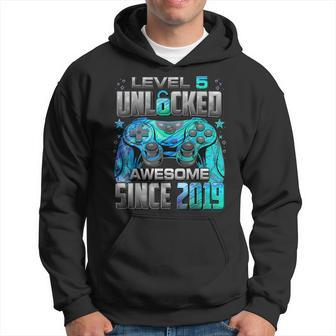 Level 5 Unlocked Awesome Since 2019 5Th Birthday Gaming Hoodie - Seseable