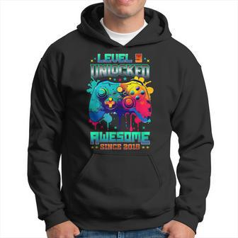 Level 9 Unlocked Gamer 9Th Birthday Awesome Since 2015 Hoodie - Seseable