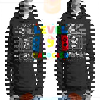 Level 9 Unlocked Gamer 9Th Birthday Video Game Boys Hoodie - Thegiftio UK
