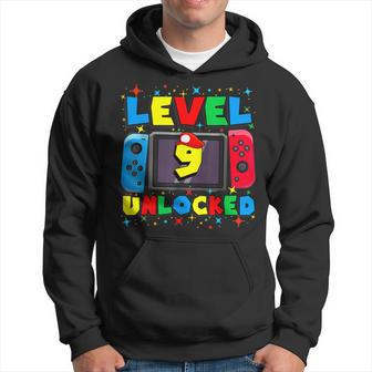 Level 9 Unlocked Gamer 9Th Birthday Video Game Boys Hoodie - Thegiftio UK