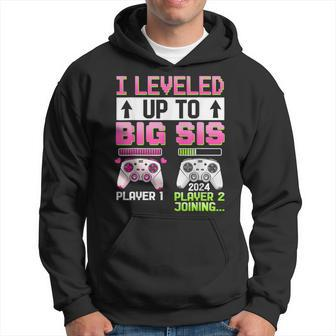 I Leveled Up To Big Sis 2024 Cute Pink Soon To Be Big Sister Hoodie - Seseable