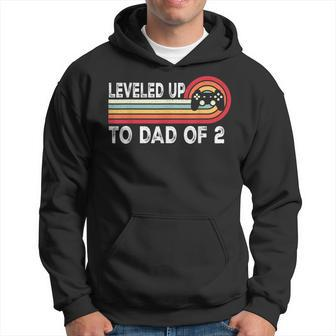 Leveled Up To Dad Of 2 Daddy Again Pregnancy Announcement Hoodie - Monsterry DE