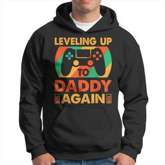 Leveling Up To Daddy Again Vintage Promoted To Daddy Again Hoodie - Thegiftio UK