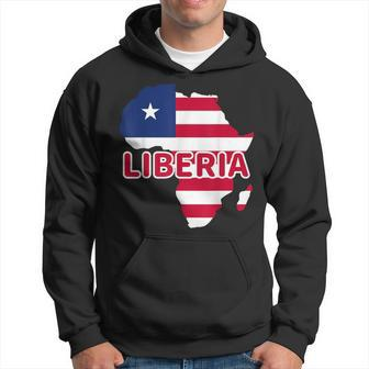 Liberia Liberian Pride Flag Map Africa Print Hoodie - Monsterry AU