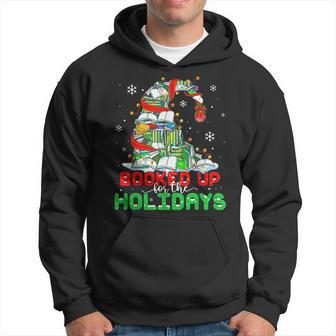 Librarian Booked Up For The Holidays Books Christmas Tree Hoodie - Seseable