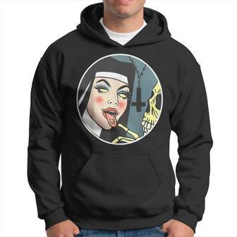 Lick Skull Unholy Nun Sexy Black Hoodie - Seseable