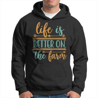 Life Is Better The Farm Farming Rancher Farmer Hoodie | Mazezy