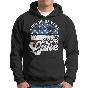 Life Is Better At The Lake 4Th Of July American Flag Summer Hoodie - Seseable