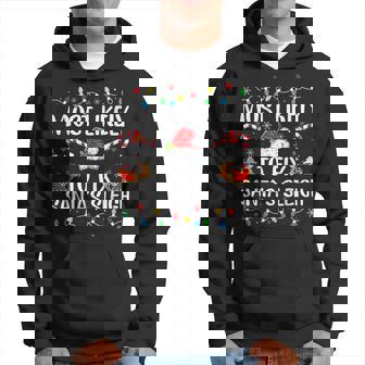 Most Likely To Fix Santa's Sleigh Family Christmas Pajama Hoodie | Mazezy