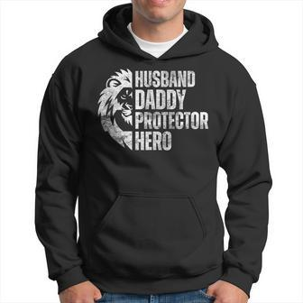 Lion Dad Husband Daddy Protector Hero Fathers Day Hoodie - Thegiftio UK