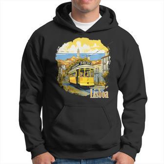 Lisbon Lisboa Tram Vintage Hoodie - Seseable