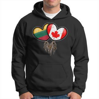 Lithuanian Canadian Flags Inside Hearts With Roots Hoodie - Monsterry CA