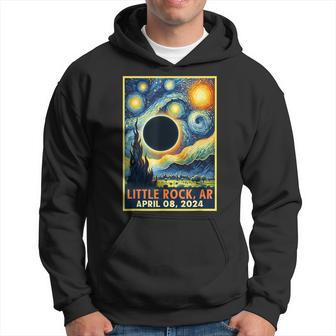 Little Rock Arkansas Total Solar Eclipse 2024 Starry Night Hoodie - Monsterry CA