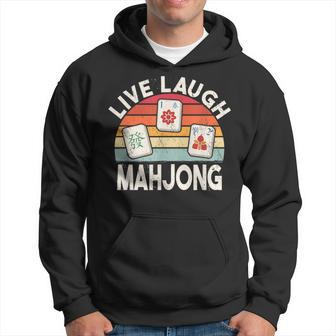 Live Laugh Mahjong Retro Mah-Jongg Chinese Game Tiles Hoodie - Seseable