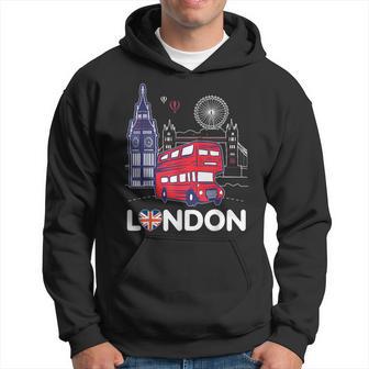 London Vibes Famous Landmarks Souvenirs Uk Flag Coronation Hoodie - Thegiftio UK