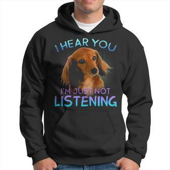 Long Haired Dachshunds I Hear You Not Listening Hoodie | Mazezy