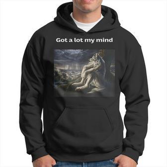 Got A Lot On My Mind Sitting Wolf Meme For Women Hoodie - Monsterry AU