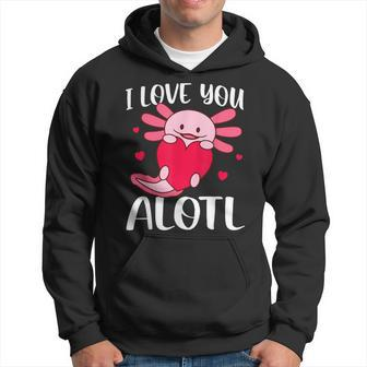 I Love You Alotl Heart Valentines Day Axolotl Girls Hoodie | Mazezy
