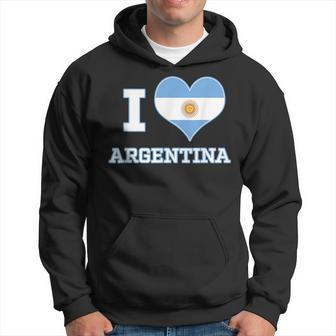I Love Argentina National Heart-Shaped Flag Country T Hoodie - Monsterry DE