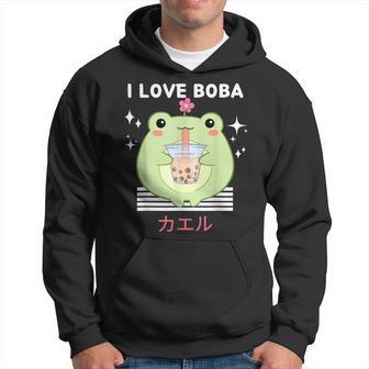 I Love Boba Cute Kawaii Frog Drinks Bubble Tea Hoodie - Thegiftio UK
