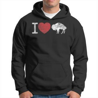 I Love Buffalo Vintage Buffalo With Bison Hoodie - Monsterry