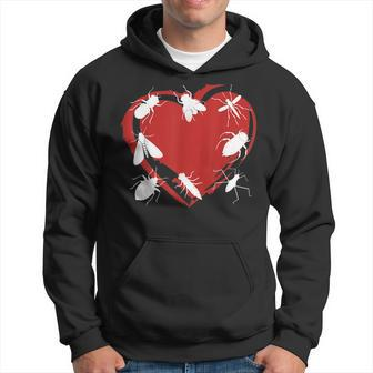 I Love Bugs Insects Creatures Flies Beetles Heart Hoodie - Monsterry AU