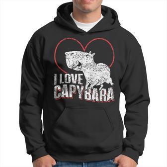 I Love Capybara Animal Lover Capybaras Rodent Hoodie - Thegiftio UK
