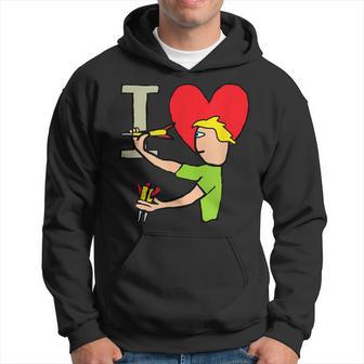 I Love Darts Hoodie - Thegiftio UK