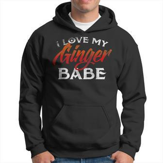 I Love My Ginger Babe Red Head Hair Cute Wife Hoodie - Monsterry