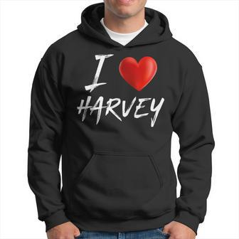 I Love Heart Harvey Family Name T Hoodie - Seseable